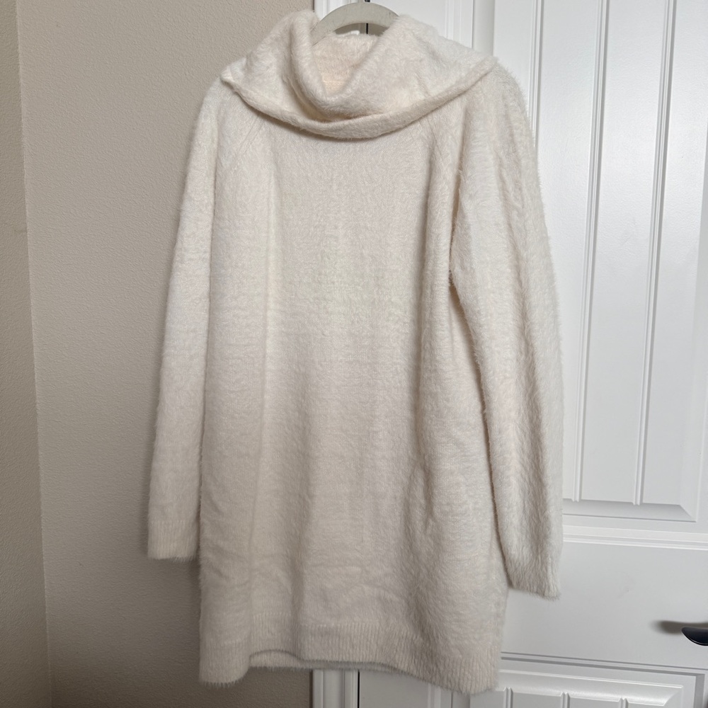 LOFT Lou & Grey Cream Cowl Neck Sweater Dress Size M